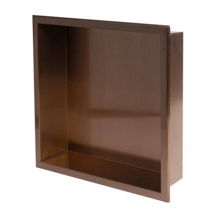 Alfi Brand 16" x 16" Brushed Copper PVD Steel Square Single Shelf Shower Niche ABNP1616-BC